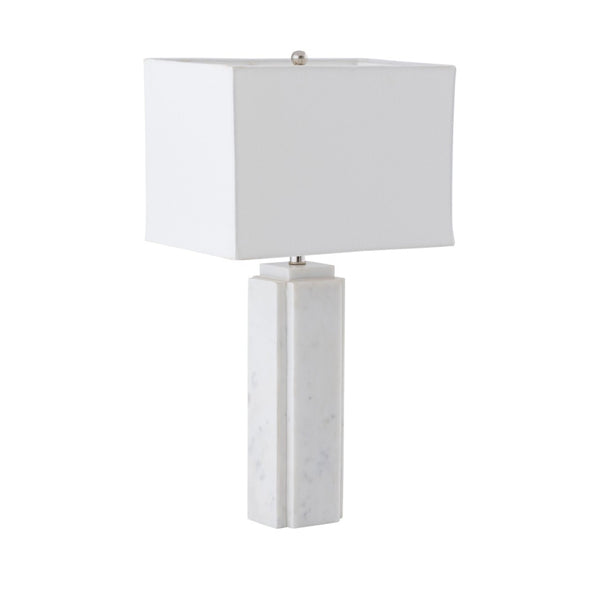 Atlas Hale 22.5" High Contemporary Table Lamp - Elegant Marble Base & Rectangular Shade for Any Space PL11062-WH