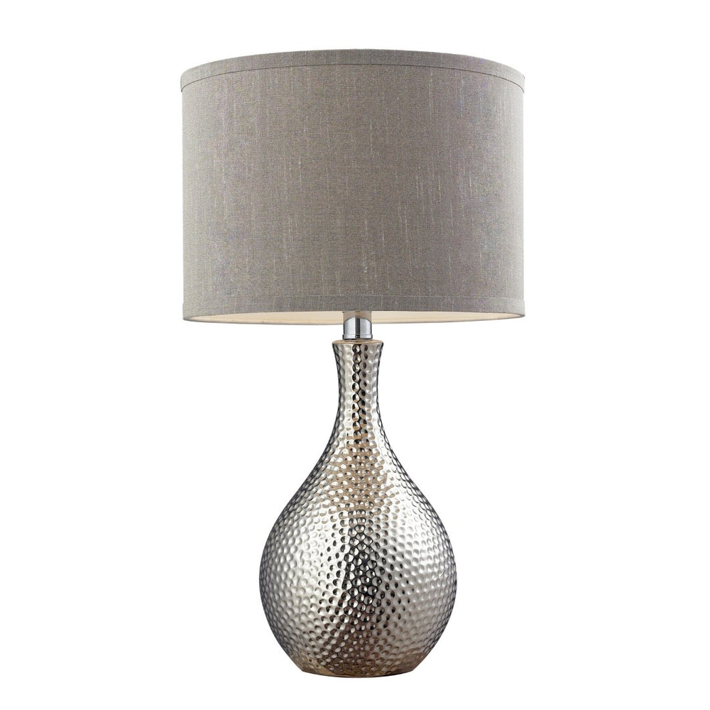 Atlas Hammered Chrome Table Lamp - 21.5" High, Sculptural Design for Modern & Midcentury Décor, Versatile Lighting PL11063-CH
