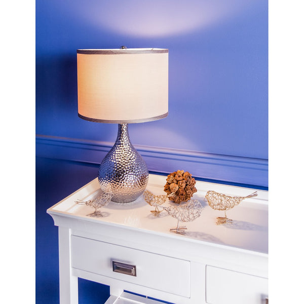 Atlas Hammered Chrome Table Lamp - 21.5" High, Sculptural Design for Modern & Midcentury Décor, Versatile Lighting PL11063-CH