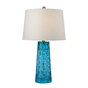 Atlas Hammered Glass 27'' High 1-Light Table Lamp - Artisan Blue Elegance for Modern Home Decor PL11064-BL