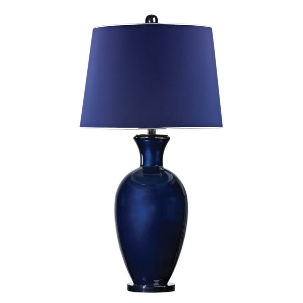 Atlas Helensburugh 34" High Navy Glass Table Lamp - Sculptural Design for Modern Home Décor & Ambiance PL11065-BL