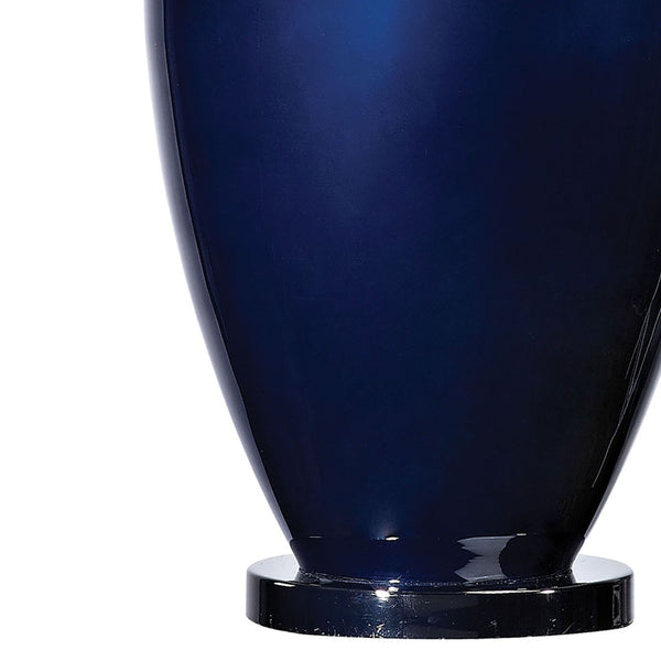 Atlas Helensburugh 34" High Navy Glass Table Lamp - Sculptural Design for Modern Home Décor & Ambiance PL11065-BL