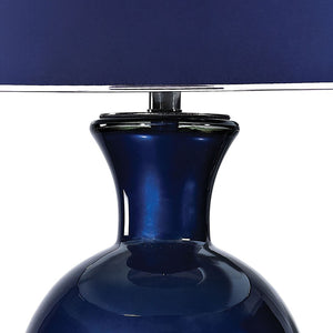 Atlas Helensburugh 34" High Navy Glass Table Lamp - Sculptural Design for Modern Home Décor & Ambiance PL11065-BL
