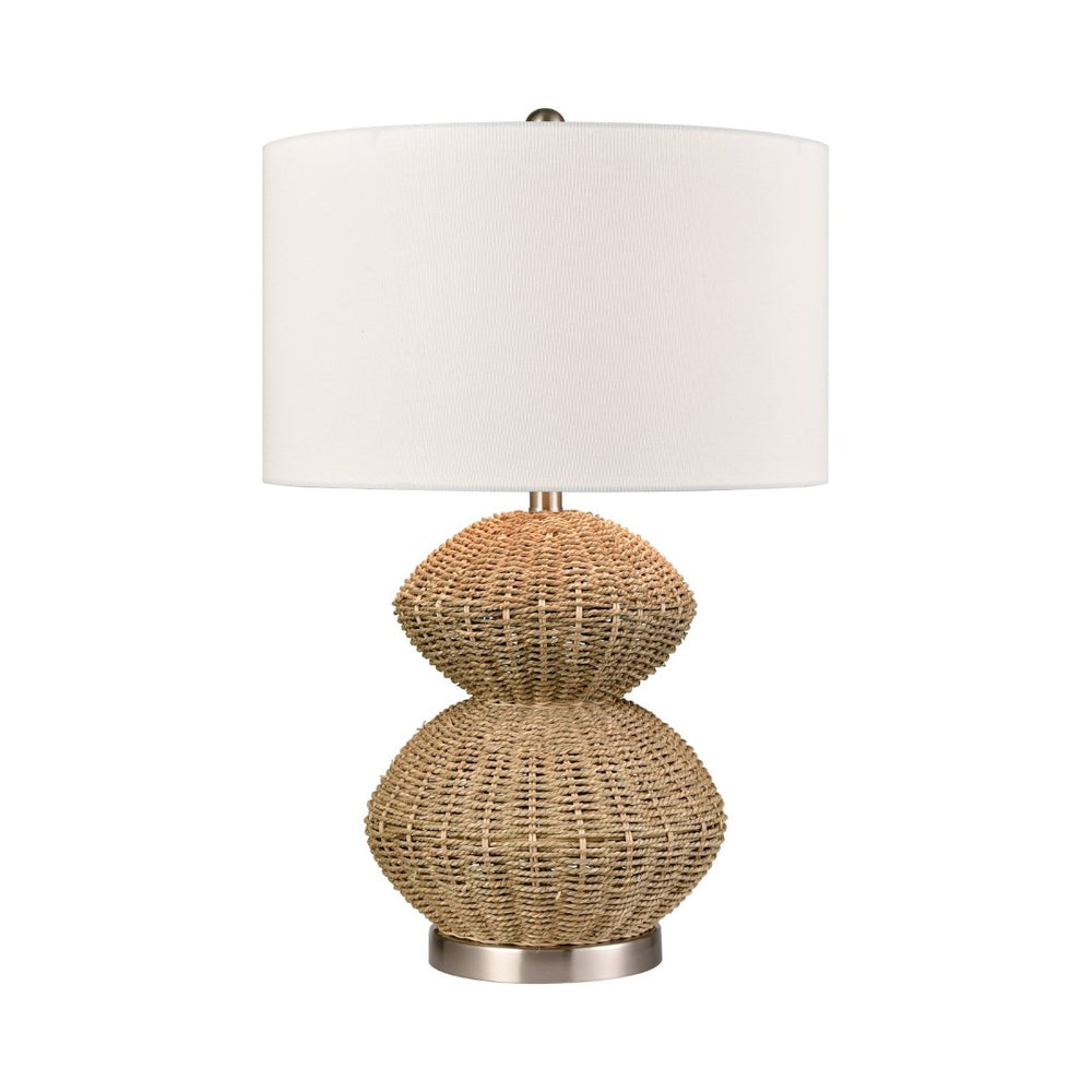 Atlas Helia 27'' High Table Lamp - Handwoven Natural Rope Base with White Shade for Modern Interiors PL11066-NA