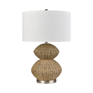 Atlas Helia 27'' High Table Lamp - Handwoven Natural Rope Base with White Shade for Modern Interiors PL11066-NA