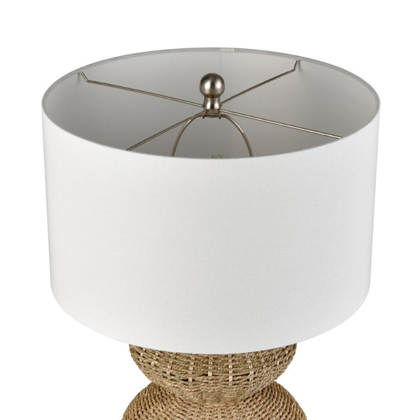 Atlas Helia 27'' High Table Lamp - Handwoven Natural Rope Base with White Shade for Modern Interiors PL11066-NA