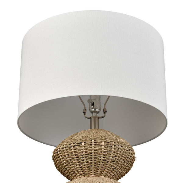 Atlas Helia 27'' High Table Lamp - Handwoven Natural Rope Base with White Shade for Modern Interiors PL11066-NA