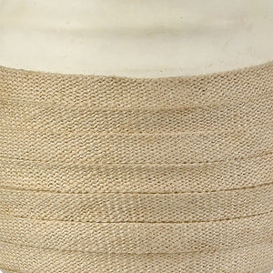 Atlas Hobart 20'' High Table Lamp - Contemporary White Ceramic with Rattan Shade for Modern Interiors PL11067-WH