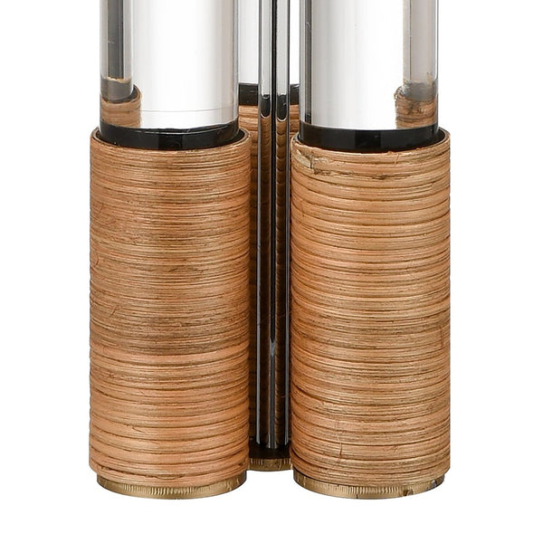 Atlas Island 37'' High Table Lamp - Clear Acrylic & Natural Rattan, Textured Linen Shade, Coastal Charm PL11068-CL