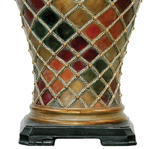 Atlas Joseph 30'' High Multicolor Table Lamp - Elegant Diamond Pattern, Cream Shade, Perfect for Any Room PL11070-MU