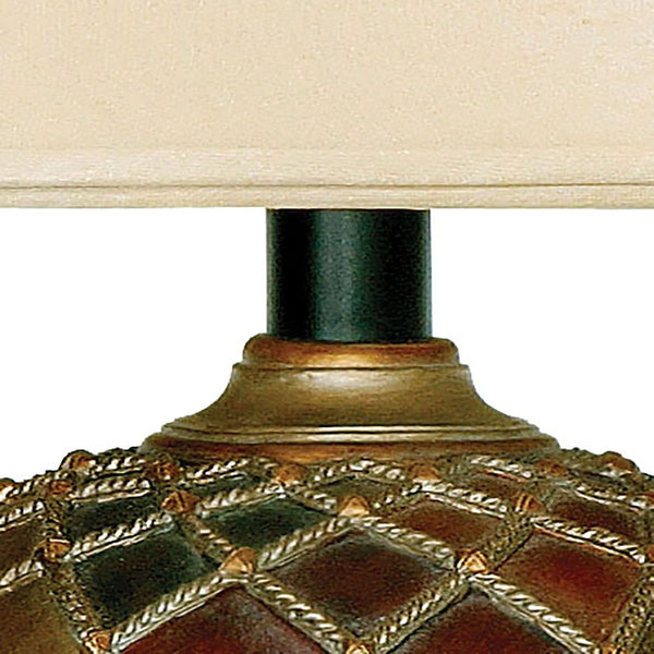 Atlas Joseph 30'' High Multicolor Table Lamp - Elegant Diamond Pattern, Cream Shade, Perfect for Any Room PL11070-MU