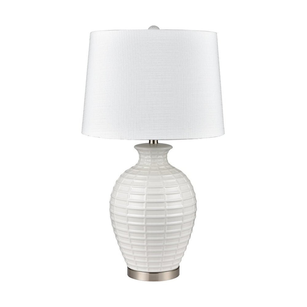 Atlas Junia 28'' High 1-Light Table Lamp Set of 2 - Elegant White Coastal Design for Modern Interiors PL11073-WHS