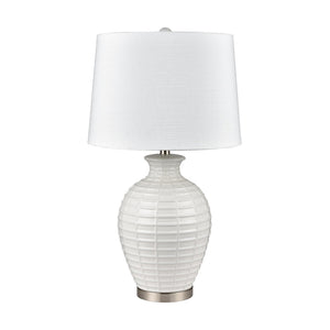 Atlas Junia 28'' High 1-Light Table Lamp Set of 2 - Elegant White Coastal Design for Modern Interiors PL11073-WHS