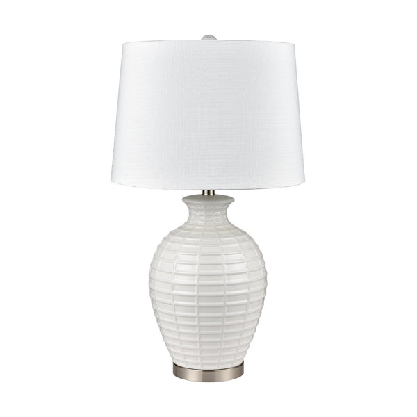 Atlas Junia 28'' High 1-Light Table Lamp Set of 2 - Elegant White Coastal Design for Modern Interiors PL11073-WHS