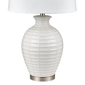 Atlas Junia 28'' High 1-Light Table Lamp Set of 2 - Elegant White Coastal Design for Modern Interiors PL11073-WHS