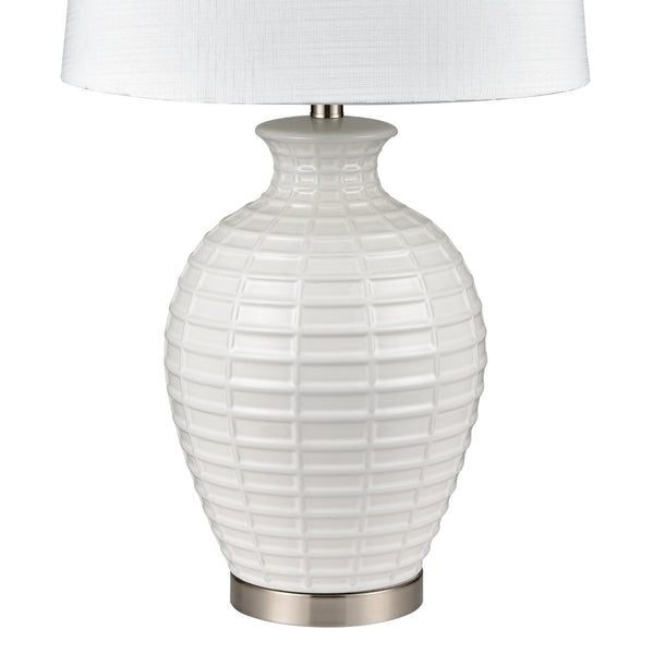 Atlas Junia 28'' High 1-Light Table Lamp Set of 2 - Elegant White Coastal Design for Modern Interiors PL11073-WHS