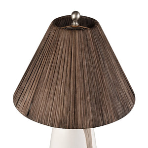 Atlas Kirkover 26" High 1-Light Table Lamp - Stylish Two-Tone Ceramic & Rattan Shade for Cozy Ambiance PL11074-WH