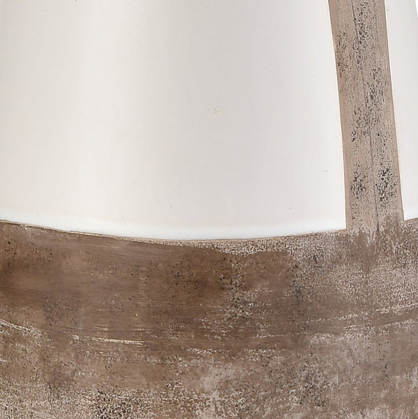 Atlas Kirkover 26" High 1-Light Table Lamp - Stylish Two-Tone Ceramic & Rattan Shade for Cozy Ambiance PL11074-WH