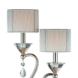 Atlas Krystal 23.5'' High 2-Light Table Lamp - Elegant Polished Nickel with Crystal Accents for Any Room PL11075-NK