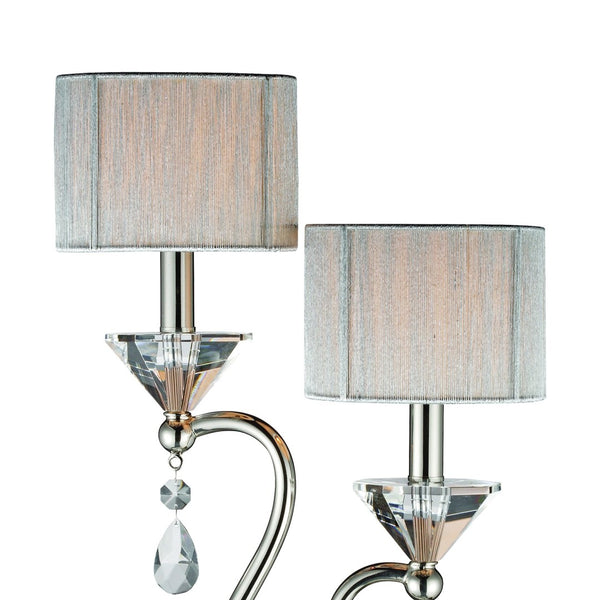 Atlas Krystal 23.5'' High 2-Light Table Lamp - Elegant Polished Nickel with Crystal Accents for Any Room PL11075-NK