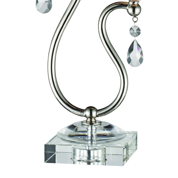 Atlas Krystal 23.5'' High 2-Light Table Lamp - Elegant Polished Nickel with Crystal Accents for Any Room PL11075-NK