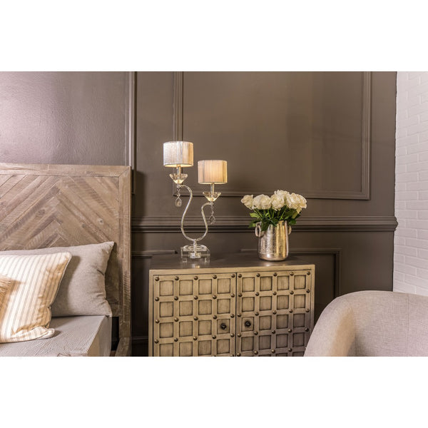 Atlas Krystal 23.5'' High 2-Light Table Lamp - Elegant Polished Nickel with Crystal Accents for Any Room PL11075-NK