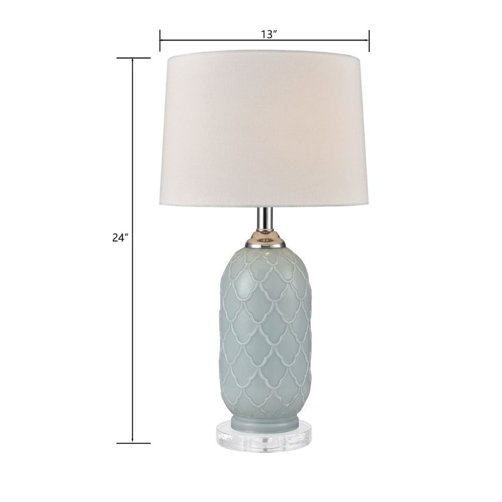 Atlas La Joliette 24'' High Table Lamp Set of 2 - Elegant Pale Blue Glass Lighting for Modern Spaces PL11076-BLS