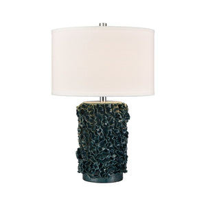 Atlas Larkin 25'' High Coastal Elegance Table Lamp - Artisan Green Glazed Base & Textured White Shade PL11077-GN