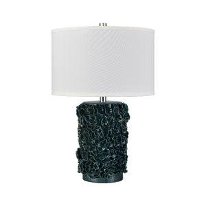 Atlas Larkin 25'' High Coastal Elegance Table Lamp - Artisan Green Glazed Base & Textured White Shade PL11077-GN