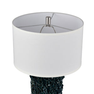 Atlas Larkin 25'' High Coastal Elegance Table Lamp - Artisan Green Glazed Base & Textured White Shade PL11077-GN