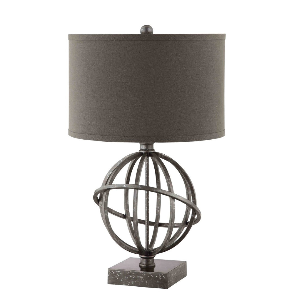 Atlas Lichfield Elegant 25.25'' High Table Lamp - Aged Pewter with Deep Khaki Shade for Warm Ambiance PL11079-GY
