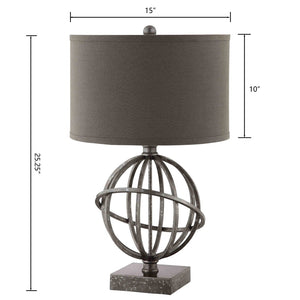 Atlas Lichfield Elegant 25.25'' High Table Lamp - Aged Pewter with Deep Khaki Shade for Warm Ambiance PL11079-GY