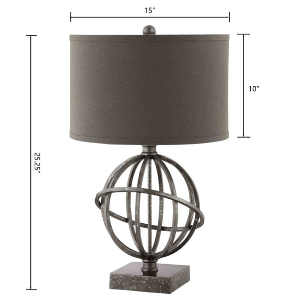 Atlas Lichfield Elegant 25.25'' High Table Lamp - Aged Pewter with Deep Khaki Shade for Warm Ambiance PL11079-GY