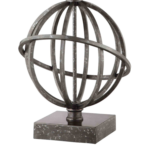Atlas Lichfield Elegant 25.25'' High Table Lamp - Aged Pewter with Deep Khaki Shade for Warm Ambiance PL11079-GY