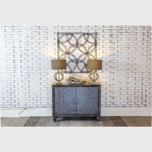 Atlas Lichfield Elegant 25.25'' High Table Lamp - Aged Pewter with Deep Khaki Shade for Warm Ambiance PL11079-GY