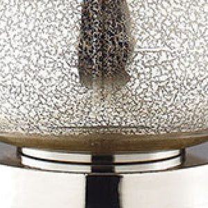 Atlas Linore 28'' High Table Lamp - Antique Mercury Glass Gourd with Chrome Base & Grey Faux Silk Shade PL11080-SV