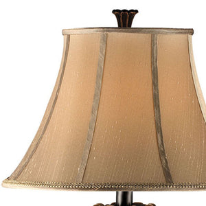 Atlas Lyon 34'' High Victorian Table Lamp - Ornate French Bronze with Beige Shade for Warm Ambiance PL11082-BZ