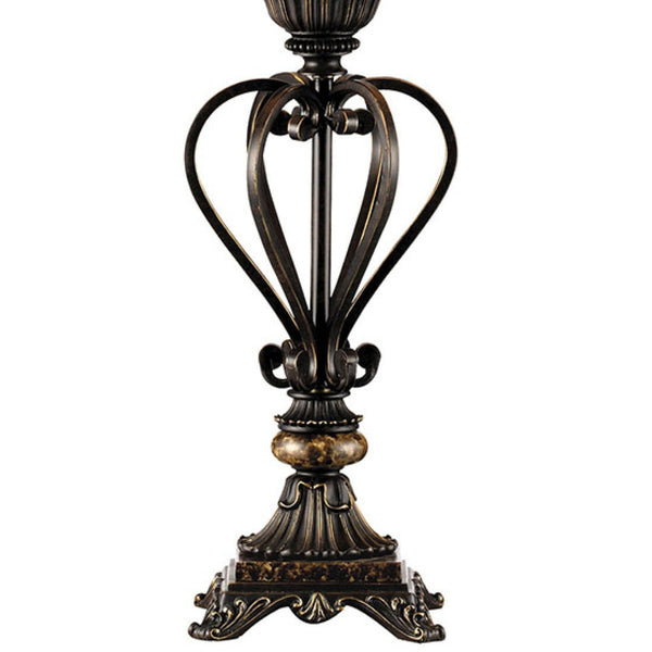Atlas Lyon 34'' High Victorian Table Lamp - Ornate French Bronze with Beige Shade for Warm Ambiance PL11082-BZ