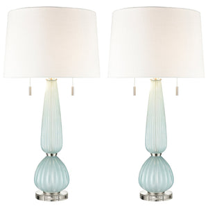 Atlas Mariani 34'' High 2-Light Table Lamp Set of 2 - Elegant Blue Accent for Living Room & Bedroom Decor PL11083-BLS