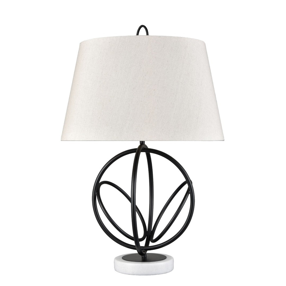Atlas Morely 26'' High Table Lamp - Modern Scandinavian Design with Marble Base for Stylish Elegance Matte Black PL11084-BK