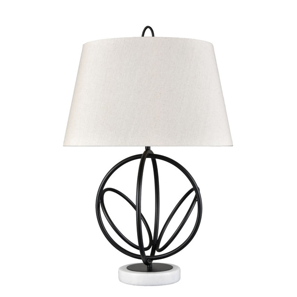 Atlas Morely 26'' High Table Lamp - Modern Scandinavian Design with Marble Base for Stylish Elegance Matte Black PL11084-BK