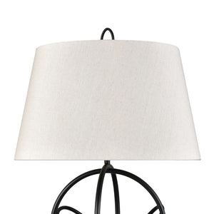 Atlas Morely 26'' High Table Lamp - Modern Scandinavian Design with Marble Base for Stylish Elegance Matte Black PL11084-BK