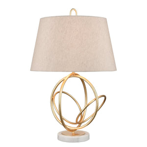 Atlas Morely 26'' High Table Lamp - Modern Scandinavian Design with Marble Base for Stylish Elegance Gold Leaf PL11084-GD