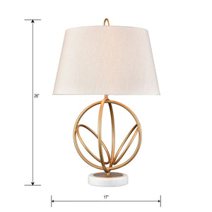 Atlas Morely 26'' High Table Lamp - Modern Scandinavian Design with Marble Base for Stylish Elegance Painted Gold PL11084-GD2