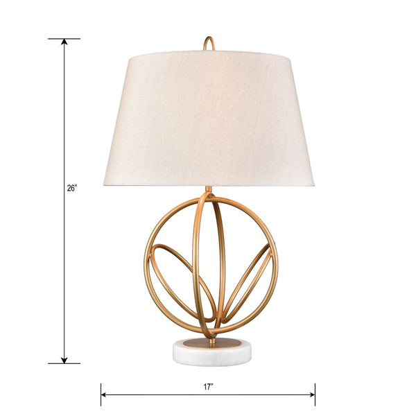 Atlas Morely 26'' High Table Lamp - Modern Scandinavian Design with Marble Base for Stylish Elegance Painted Gold PL11084-GD2