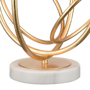 Atlas Morely 26'' High Table Lamp - Modern Scandinavian Design with Marble Base for Stylish Elegance Gold Leaf PL11084-GD