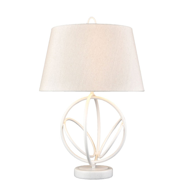 Atlas Morely 26'' High Table Lamp - Modern Scandinavian Design with Marble Base for Stylish Elegance Matte White PL11084-WH
