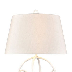 Atlas Morely 26'' High Table Lamp - Modern Scandinavian Design with Marble Base for Stylish Elegance Matte White PL11084-WH