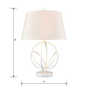 Atlas Morely 26'' High Table Lamp - Modern Scandinavian Design with Marble Base for Stylish Elegance Matte White PL11084-WH