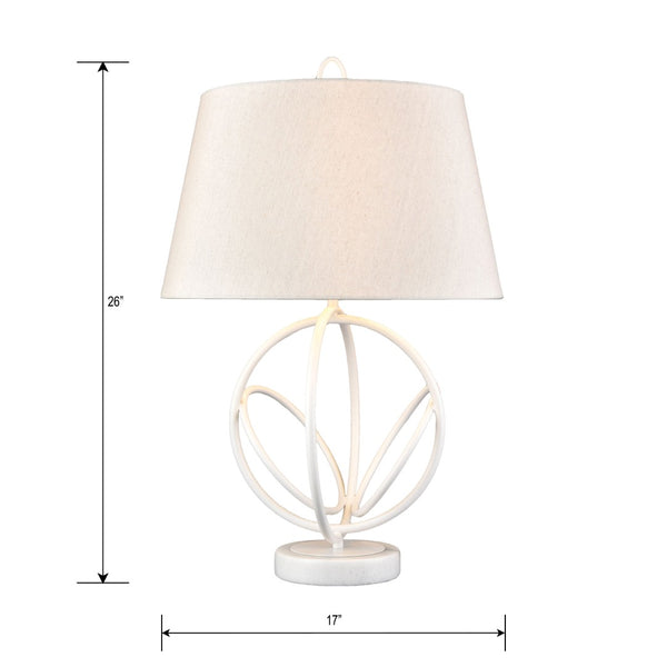 Atlas Morely 26'' High Table Lamp - Modern Scandinavian Design with Marble Base for Stylish Elegance Matte White PL11084-WH